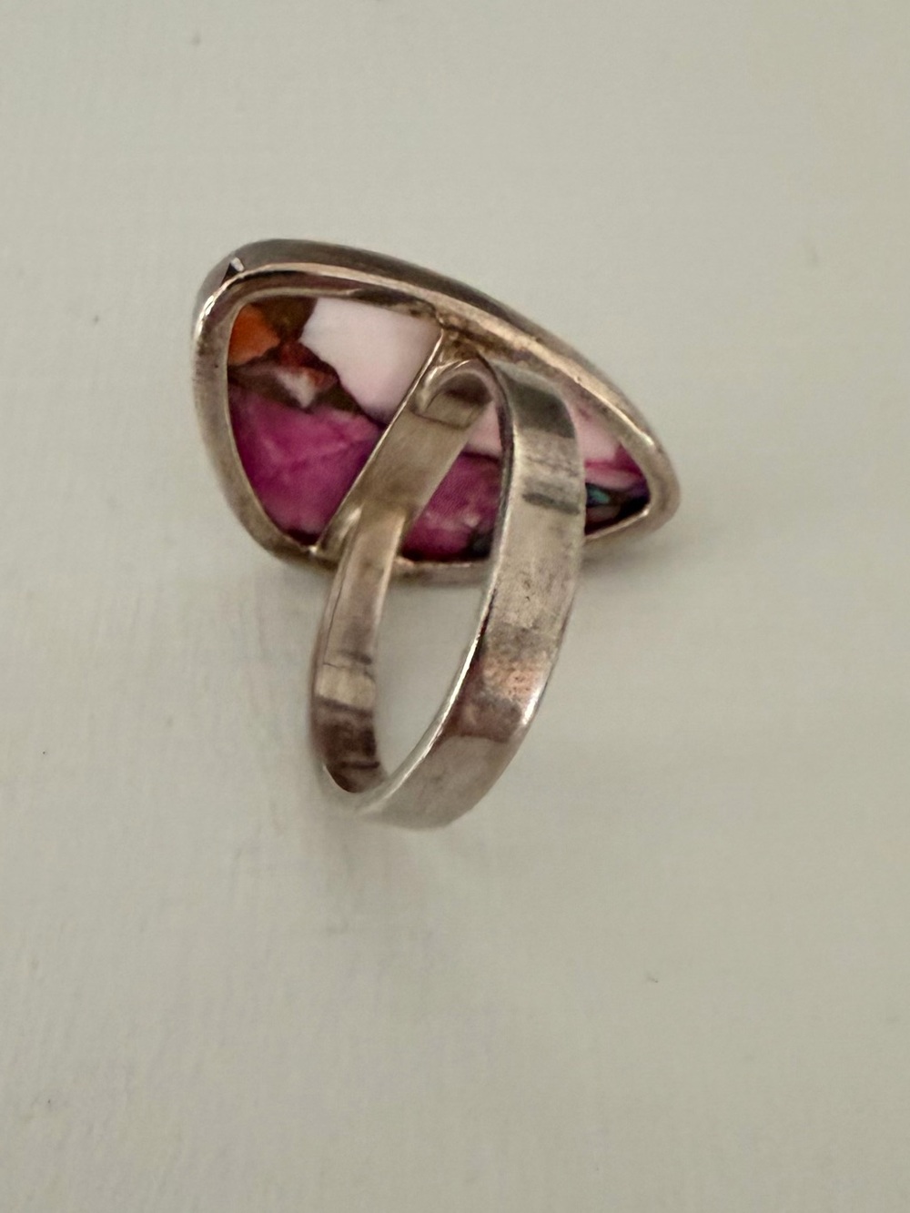 Pink Multicolor Inlay Stone Statement Ring - Picture 4 of 4